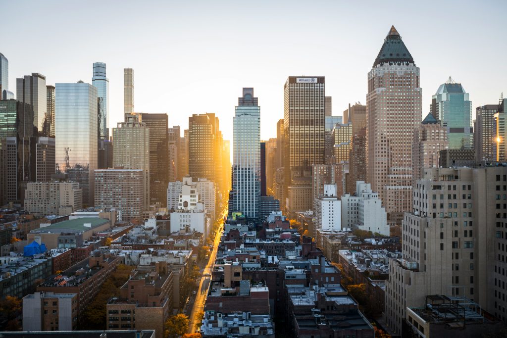 Skyline de Nueva York con algunos de sus rascacielos y edificios más emblemáticos.